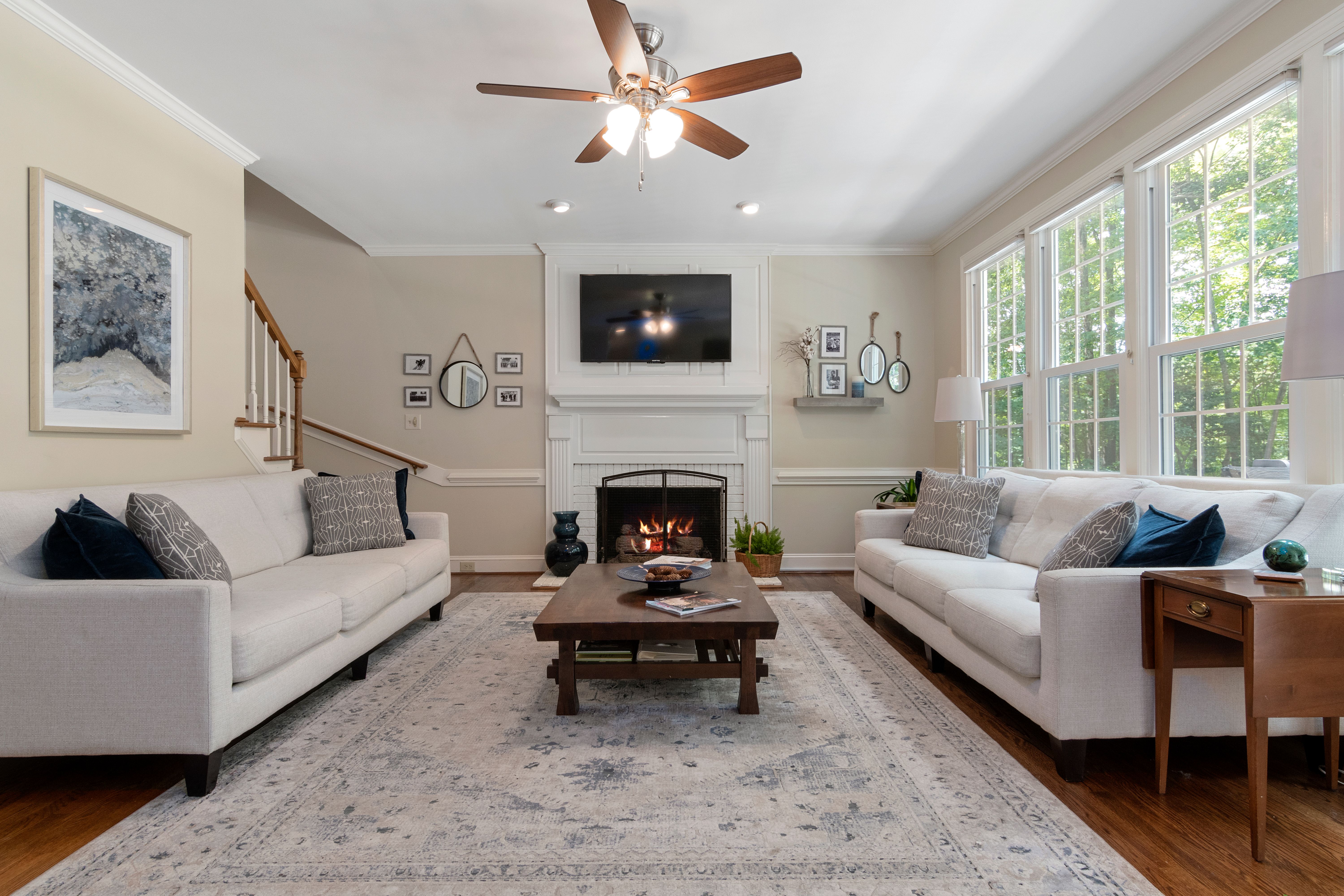 Living room in Warsaw apartment during interior renovation